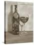 Black and White Wine Series II-Jennifer Goldberger-Stretched Canvas