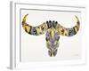 Black and Yellow Water Buffalo Skull-Cat Coquillette-Framed Giclee Print