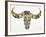 Black and Yellow Water Buffalo Skull-Cat Coquillette-Framed Giclee Print