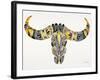 Black and Yellow Water Buffalo Skull-Cat Coquillette-Framed Giclee Print