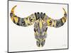 Black and Yellow Water Buffalo Skull-Cat Coquillette-Mounted Giclee Print