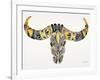 Black and Yellow Water Buffalo Skull-Cat Coquillette-Framed Giclee Print