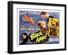 Black Angel, Peter Lorre, June Vincent, Dan Duryea on Poster Art, 1946-null-Framed Art Print