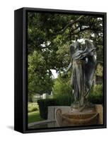 Black Angel Sculpture, Council Bluffs, Iowa-Keith & Rebecca Snell-Framed Stretched Canvas