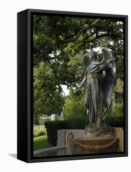 Black Angel Sculpture, Council Bluffs, Iowa-Keith & Rebecca Snell-Framed Stretched Canvas
