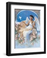 Black Angel with Dove-unknown Chiu-Framed Art Print