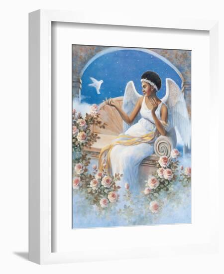 Black Angel with Dove-unknown Chiu-Framed Art Print