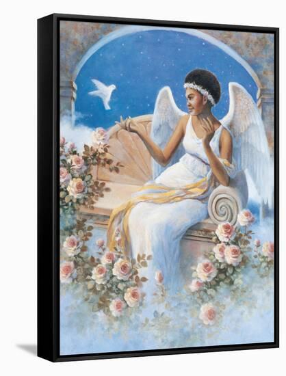 Black Angel with Dove-unknown Chiu-Framed Stretched Canvas