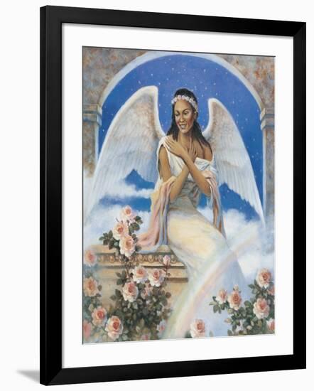 Black Angel with Rainbow-unknown Chiu-Framed Art Print