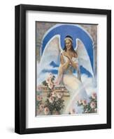 Black Angel with Rainbow-unknown Chiu-Framed Art Print