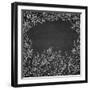 Black Background with White Flowers-Artness-Framed Art Print