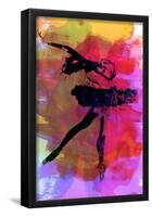 Black Ballerina Watercolor-Irina March-Framed Poster