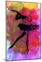 Black Ballerina Watercolor-Irina March-Mounted Poster