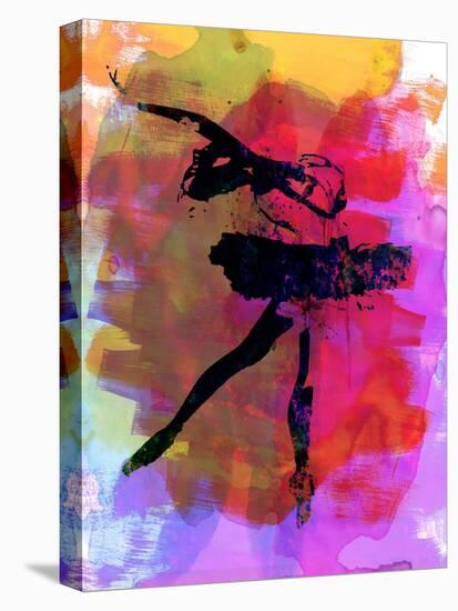 Black Ballerina Watercolor-Irina March-Stretched Canvas