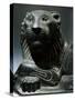 Black Basalt Statue Depicting Lion, from Byblos-null-Stretched Canvas