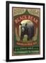 Black Bear Ale - Vintage Sign-Lantern Press-Framed Art Print