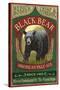 Black Bear Ale - Vintage Sign-Lantern Press-Stretched Canvas