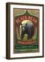 Black Bear Ale - Vintage Sign-Lantern Press-Framed Art Print