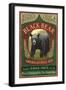 Black Bear Ale - Vintage Sign-Lantern Press-Framed Art Print