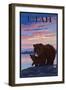 Black Bear and Cub - Utah-Lantern Press-Framed Art Print