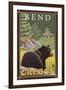Black Bear in Forest, Bend, Oregon-Lantern Press-Framed Art Print