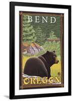 Black Bear in Forest, Bend, Oregon-Lantern Press-Framed Art Print