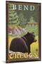 Black Bear in Forest, Bend, Oregon-Lantern Press-Mounted Art Print