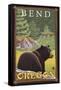 Black Bear in Forest, Bend, Oregon-Lantern Press-Framed Stretched Canvas