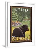 Black Bear in Forest, Bend, Oregon-Lantern Press-Framed Art Print