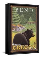 Black Bear in Forest, Bend, Oregon-Lantern Press-Framed Stretched Canvas