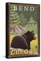 Black Bear in Forest, Bend, Oregon-Lantern Press-Stretched Canvas