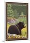 Black Bear in Forest, Denali National Park, Alaska-Lantern Press-Framed Art Print