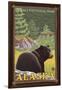 Black Bear in Forest, Denali National Park, Alaska-Lantern Press-Framed Art Print