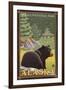 Black Bear in Forest, Denali National Park, Alaska-Lantern Press-Framed Art Print