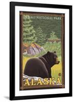 Black Bear in Forest, Denali National Park, Alaska-Lantern Press-Framed Art Print