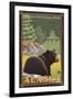 Black Bear in Forest, Denali National Park, Alaska-Lantern Press-Framed Art Print