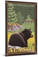 Black Bear in Forest, Denali National Park, Alaska-Lantern Press-Mounted Art Print