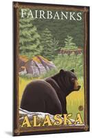 Black Bear in Forest, Fairbanks, Alaska-Lantern Press-Mounted Art Print