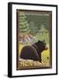 Black Bear in Forest, Glacier National Park, Montana-Lantern Press-Framed Art Print