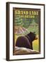 Black Bear in Forest - Grand Lake, Colorado-Lantern Press-Framed Art Print