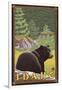 Black Bear in Forest, Idaho-Lantern Press-Framed Art Print