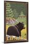 Black Bear in Forest, Idaho-Lantern Press-Mounted Art Print