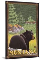 Black Bear in Forest, Montana-Lantern Press-Mounted Art Print