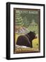 Black Bear in Forest, Mount Baker, Washington-Lantern Press-Framed Art Print