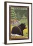 Black Bear in Forest, Mount Baker, Washington-Lantern Press-Framed Art Print