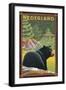 Black Bear in Forest - Nederland, Colorado-Lantern Press-Framed Art Print