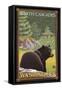 Black Bear in Forest, North Cascades, Washington-Lantern Press-Framed Stretched Canvas