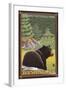 Black Bear in Forest, Olympic National Park, Washington-Lantern Press-Framed Art Print