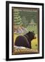 Black Bear in Forest, Olympic National Park, Washington-Lantern Press-Framed Art Print