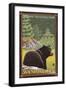 Black Bear in Forest, Olympic National Park, Washington-Lantern Press-Framed Art Print